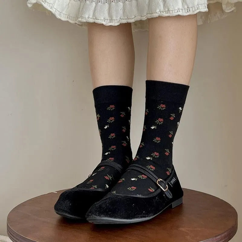 Polka Dots Crew Socks | Cotton Socks | Cute Socks - KawaSocks