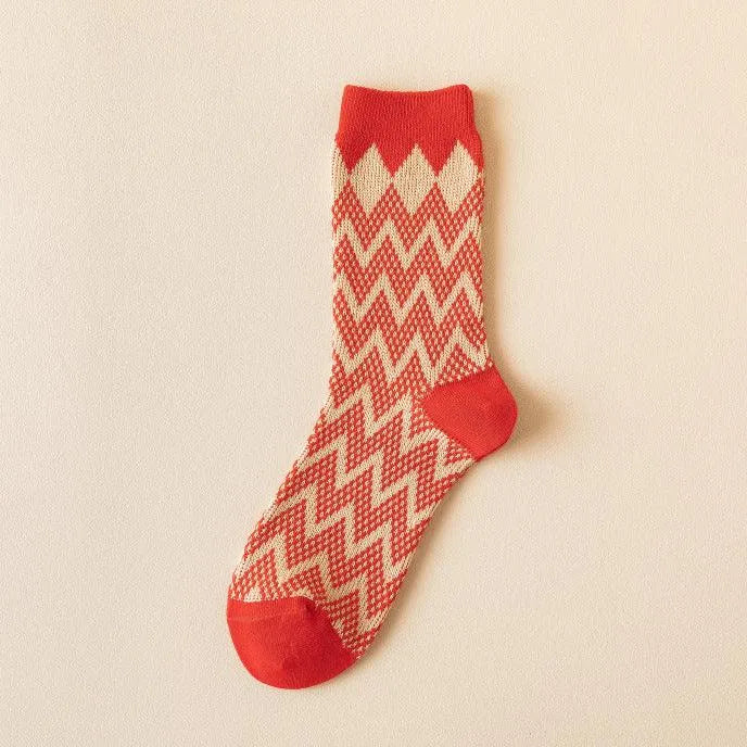 Red Christmas Crew Socks | Cute Christmas Socks | Cute Outfits - KawaSocks