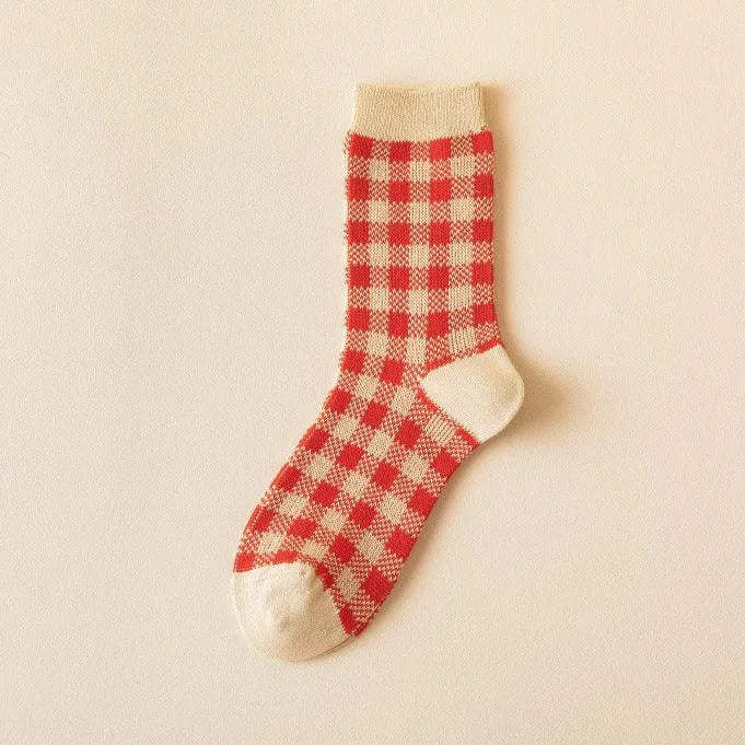 Red Christmas Crew Socks | Cute Christmas Socks | Cute Outfits - KawaSocks