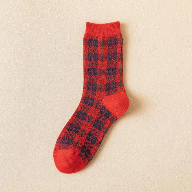 Red Christmas Crew Socks | Cute Christmas Socks | Cute Outfits - KawaSocks