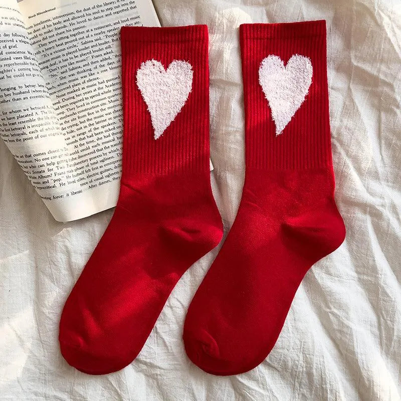 Red Crew Socks | Funny Christmas Socks | Crew Socks for Women - KawaSocks