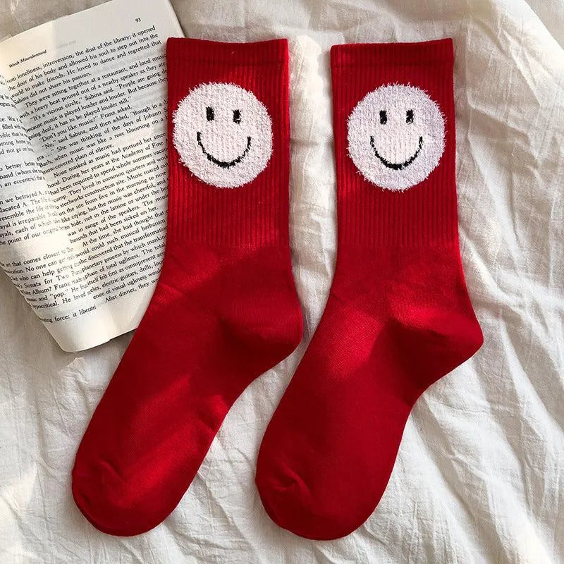 Red Crew Socks | Funny Christmas Socks | Crew Socks for Women - KawaSocks