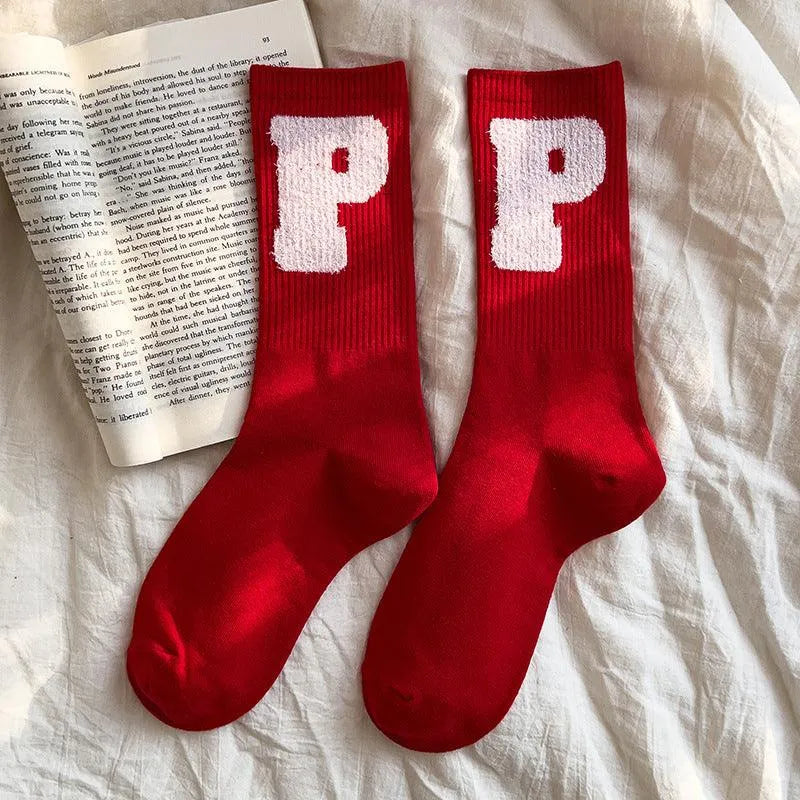 Red Crew Socks | Funny Christmas Socks | Crew Socks for Women - KawaSocks