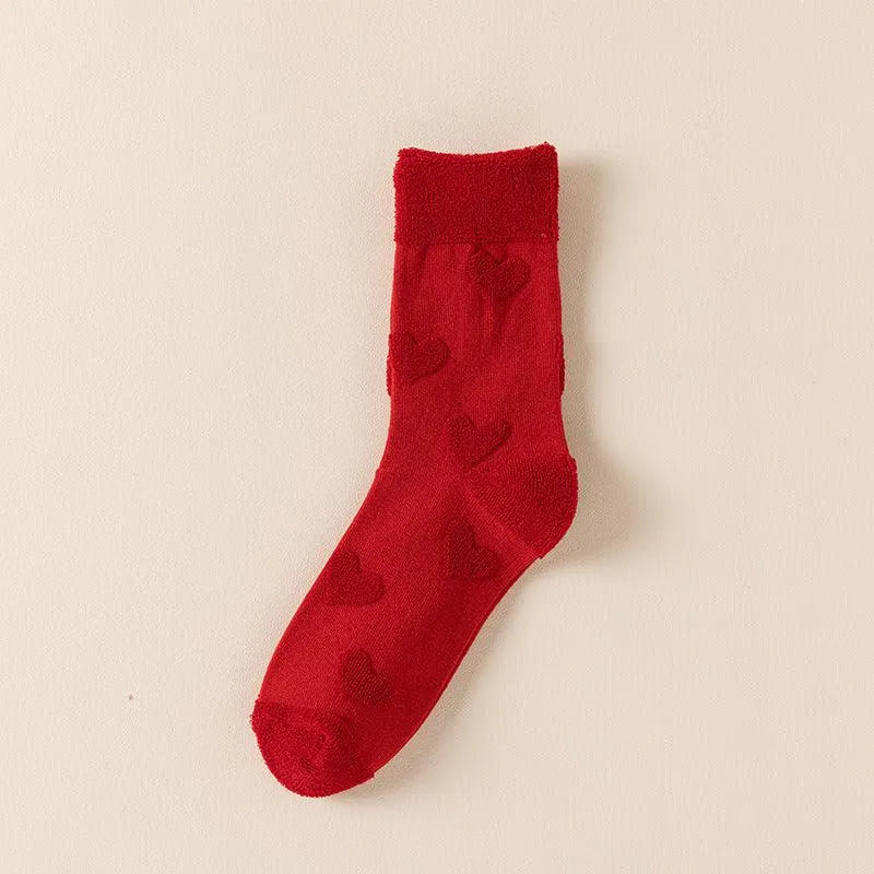 Red Xmas Socks | Christmas Crew Socks for Women | Cute Socks - KawaSocks