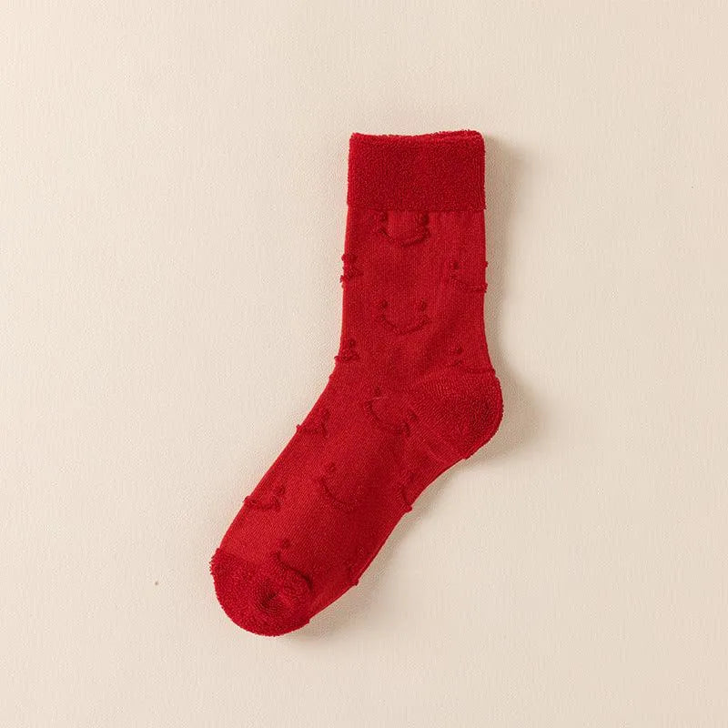 Red Xmas Socks | Christmas Crew Socks for Women | Cute Socks - KawaSocks