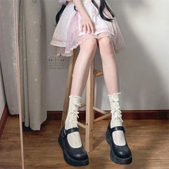 Cutout Lolita Socks with Ribbon | Cute Lolita Fashion Outfits - KawaSocks