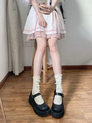 Cutout Lolita Socks with Ribbon | Cute Lolita Fashion Outfits - KawaSocks