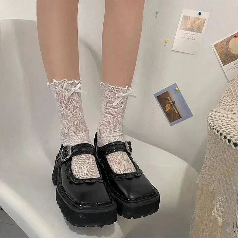Cute Lolita Socks with Ribbon | Frilly Socks with Lace - KawaSocks