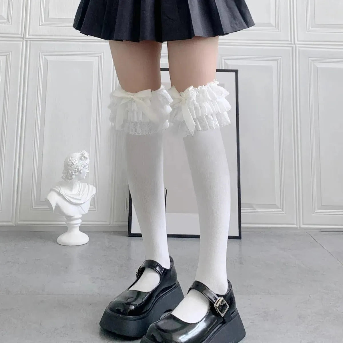 Solid Color Lolita Thigh High Socks | Sweet Lolita Outfits - KawaSocks
