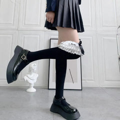 Solid Color Lolita Thigh High Socks | Sweet Lolita Outfits - KawaSocks