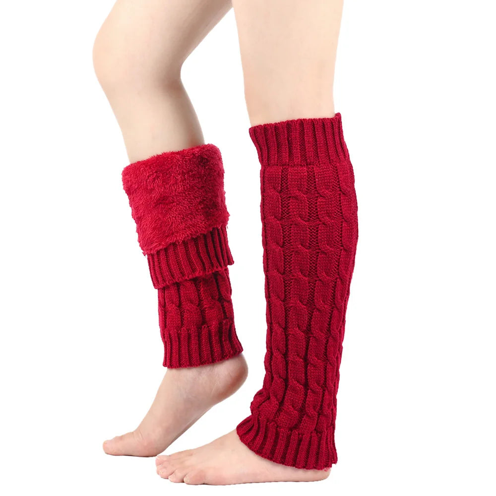 Women's Autumn Long Socks Knitted Foot Cover Leg Breathable Warmers Winter Protector Stocking Legging Non-Slip Home Ladies Socks