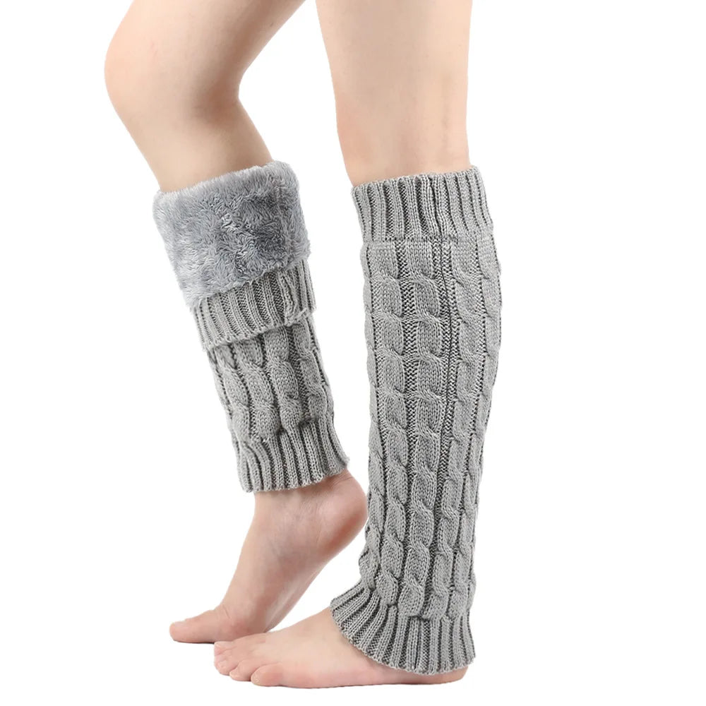 Women's Autumn Long Socks Knitted Foot Cover Leg Breathable Warmers Winter Protector Stocking Legging Non-Slip Home Ladies Socks