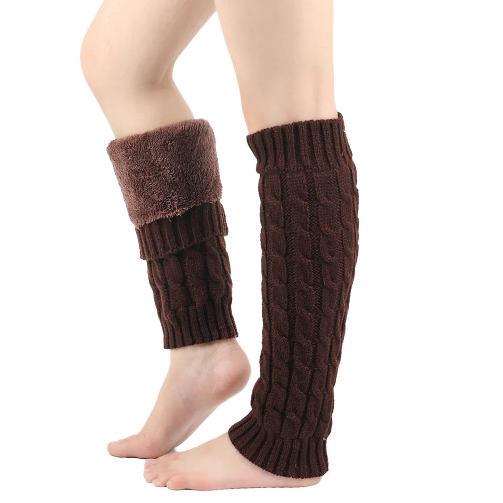 Women's Autumn Long Socks Knitted Foot Cover Leg Breathable Warmers Winter Protector Stocking Legging Non-Slip Home Ladies Socks