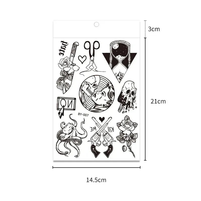 Fluorescent Color-changing Tattoo Stickers Luminous Flower Arm Waterproof Temporary Tattoo Stickers Trend Bar Animal Stickers - KawaSocks