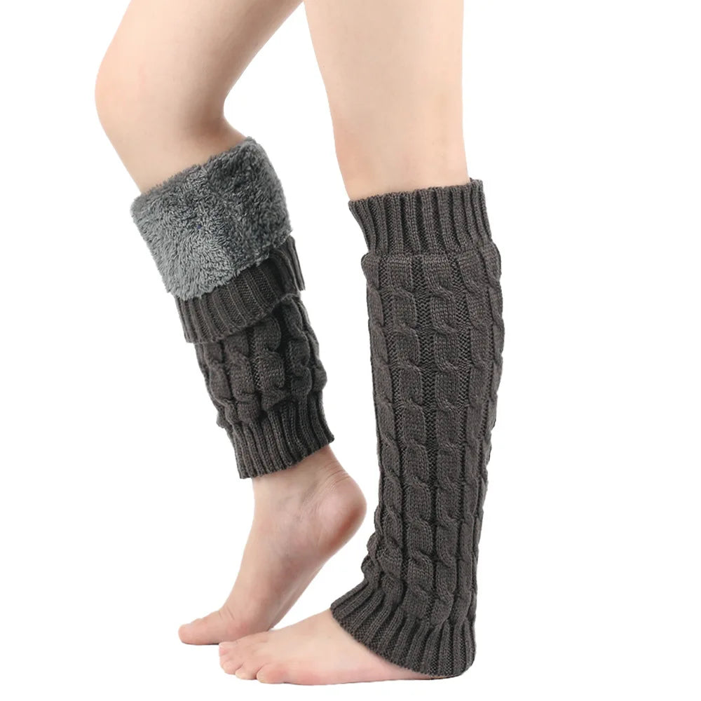 Women's Autumn Long Socks Knitted Foot Cover Leg Breathable Warmers Winter Protector Stocking Legging Non-Slip Home Ladies Socks