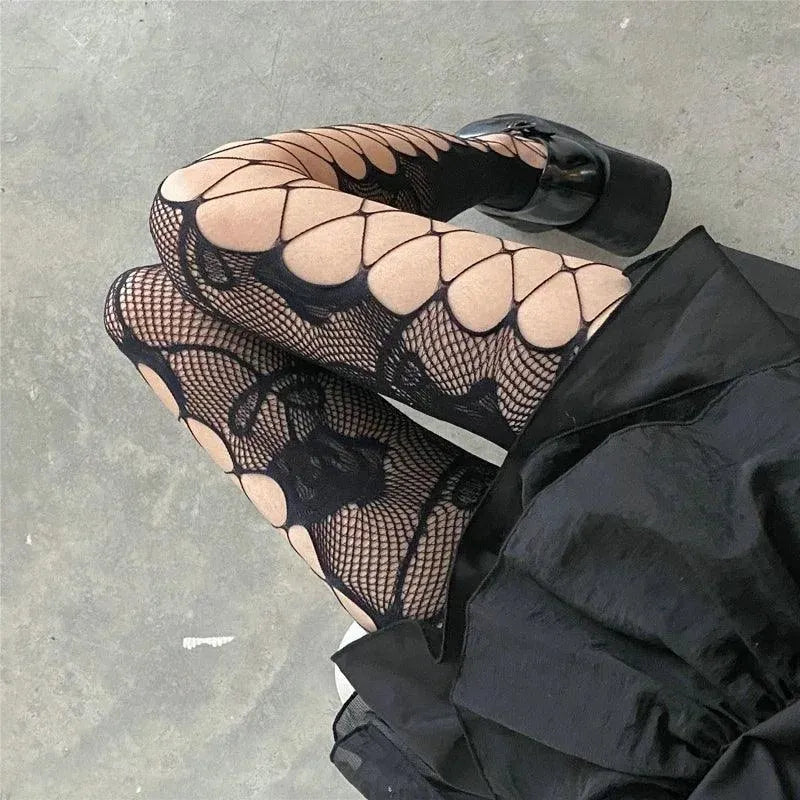 Gothic Fishnets Stockings Lolita Mesh Tights for Women Netting Stockings - KawaSocks