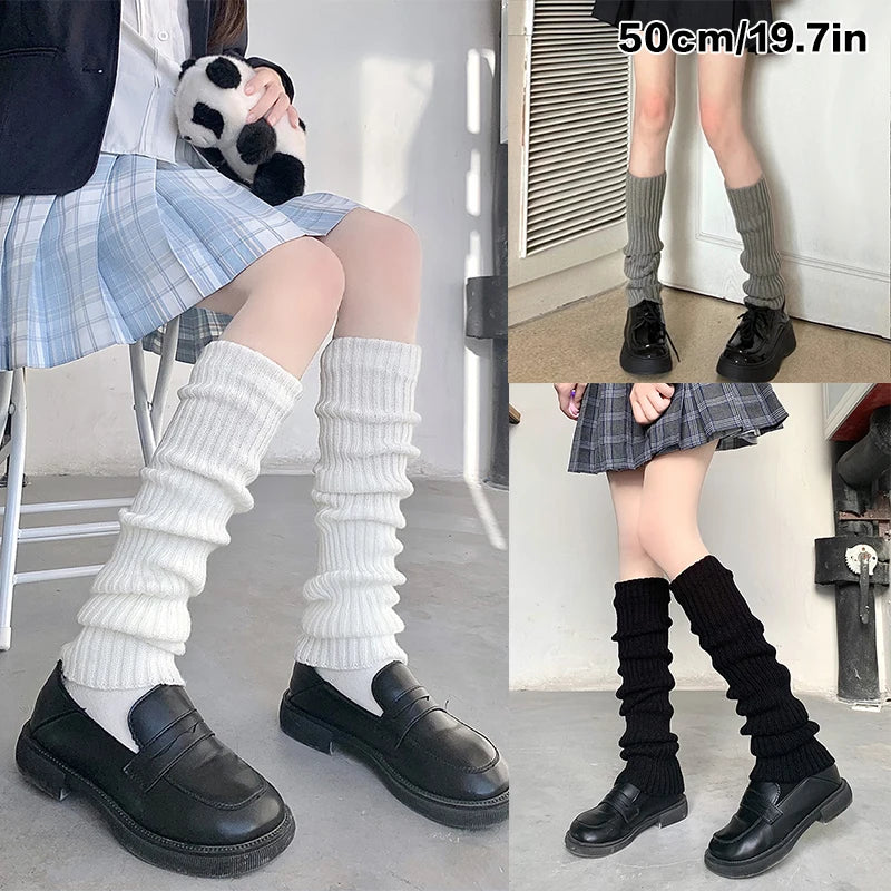 Lolita Leg Warmers Women Long Socks Wool Knitted Foot Cover Arm Warmer Autumn Winter Crochet Heap Socks Boot Cuffs Stockings