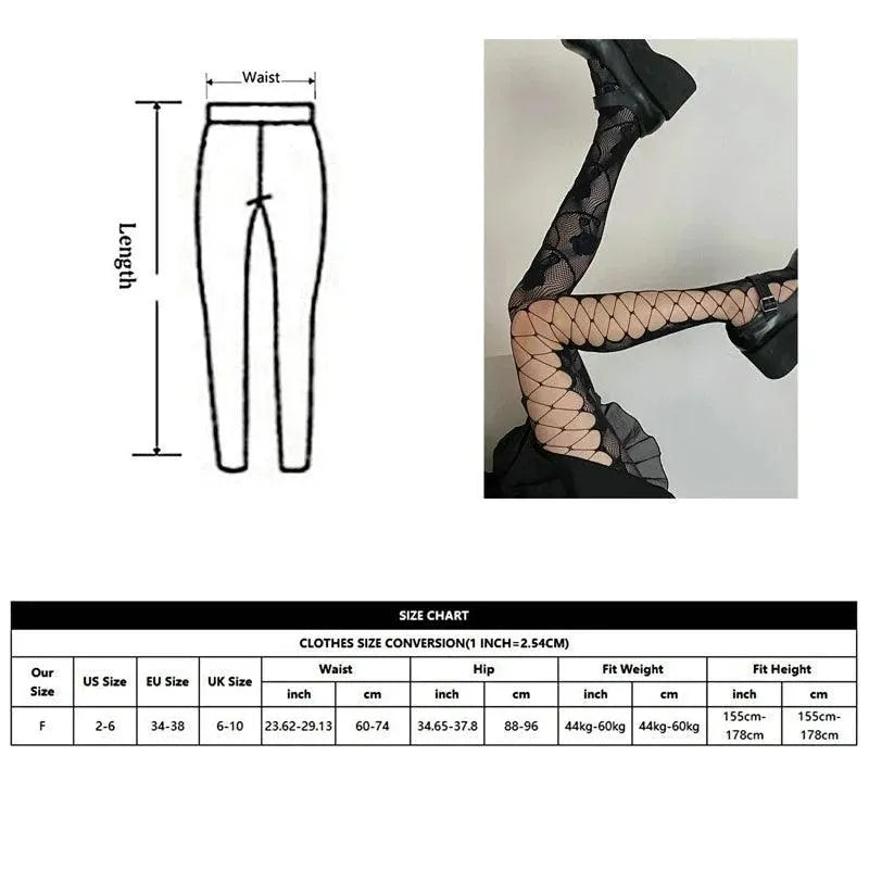 Gothic Fishnets Stockings Lolita Mesh Tights for Women Netting Stockings - KawaSocks