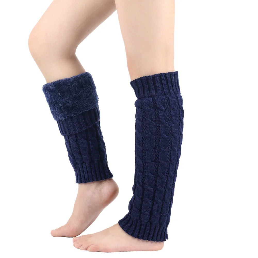 Women's Autumn Long Socks Knitted Foot Cover Leg Breathable Warmers Winter Protector Stocking Legging Non-Slip Home Ladies Socks