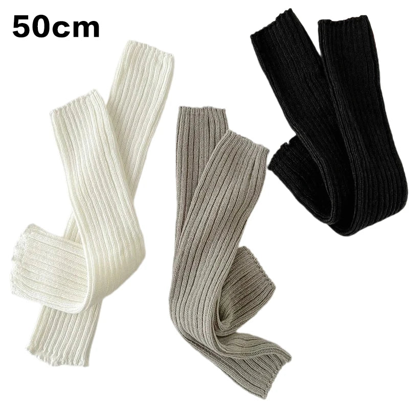 Lolita Leg Warmers Women Long Socks Wool Knitted Foot Cover Arm Warmer Autumn Winter Crochet Heap Socks Boot Cuffs Stockings