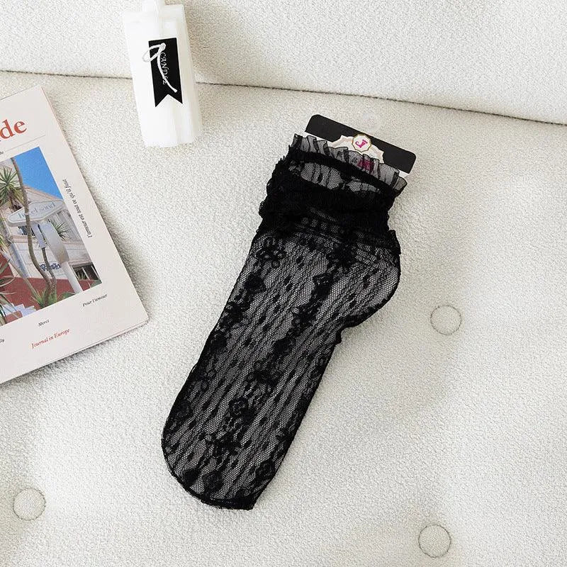 Seamless Socks for Women | Lace Socks | Nylon Sheer Socks - KawaSocks