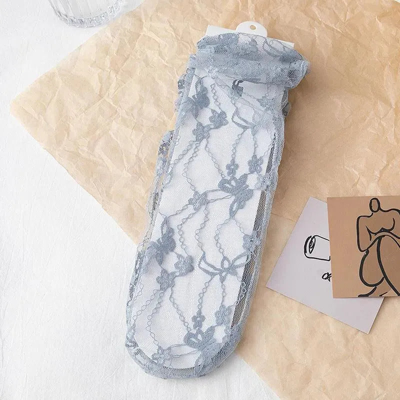 Seamless Socks for Women | Lace Crew Socks | Cute Womens Socks - KawaSocks