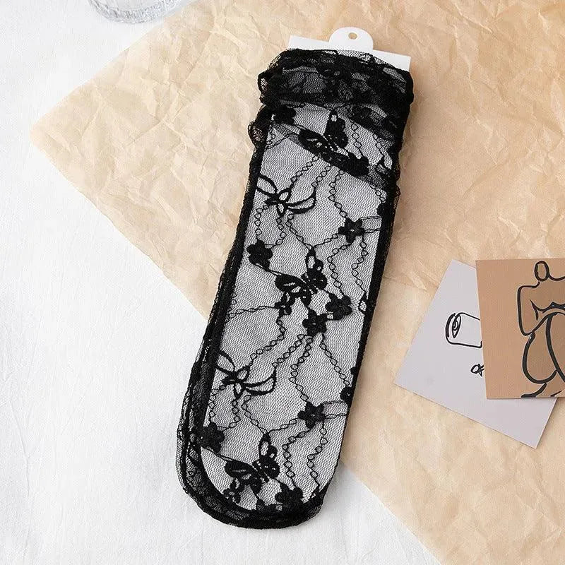 Seamless Socks for Women | Lace Crew Socks | Cute Womens Socks - KawaSocks