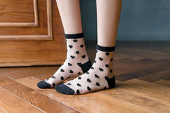 See Through Socks | Sheer Crew Socks | Polka Dot Socks - KawaSocks