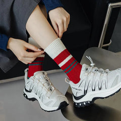 Striped Christmas Crew Socks | Korean Fashion Socks - KawaSocks