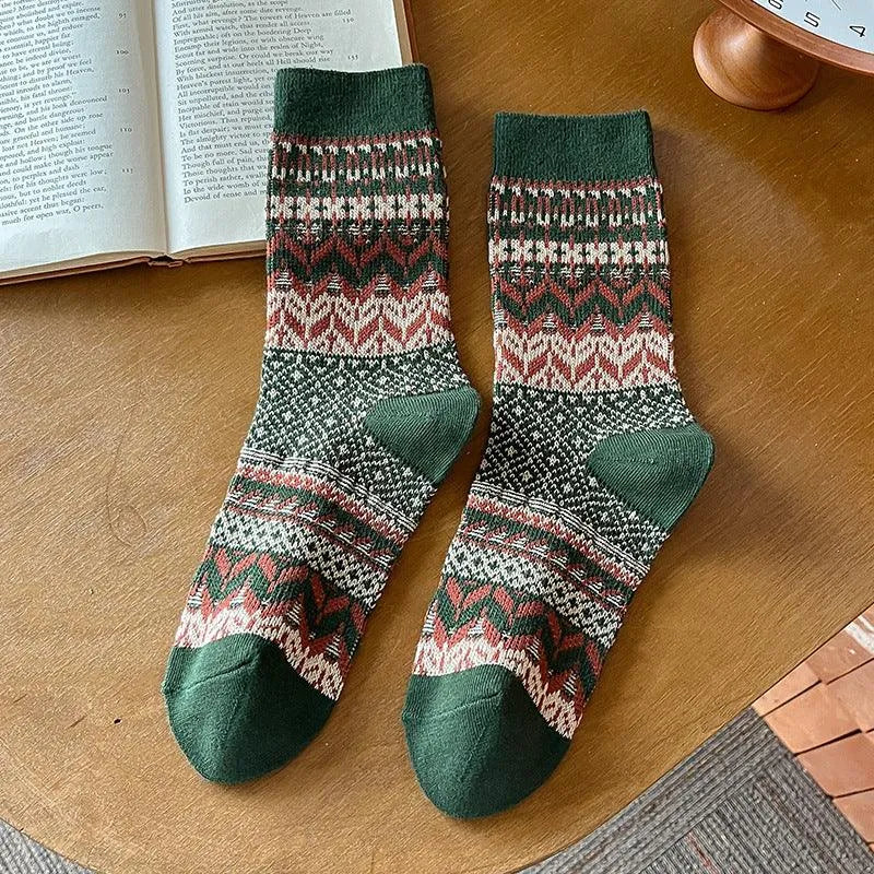 Unique Cute Christmas Sock | Striped Socks for Women - KawaSocks