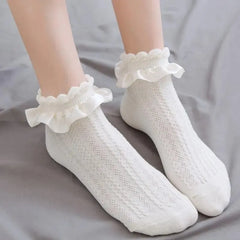 Vintage Inspired Lolita Socks | Frilly Ankle Socks for Mary Jane Shoes - KawaSocks