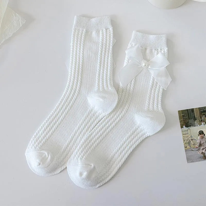 White Lolita Socks with Ruffle | Cute Frilly Socks | Kawaii Socks - KawaSocks