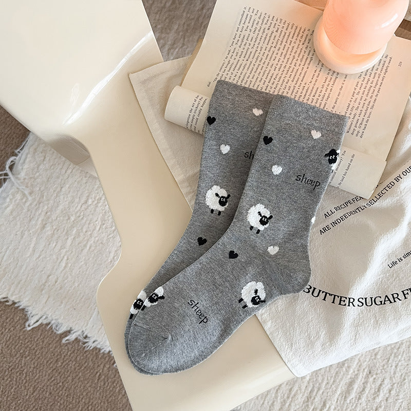 Light Grey Lamb crew socks, sold as one pair in the selected style
